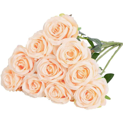 10-Pack: Nubry Artificial Silk Rose Flower Bouquet