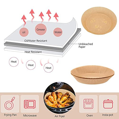 100-Piece: Air Fryer Disposable Paper Liner