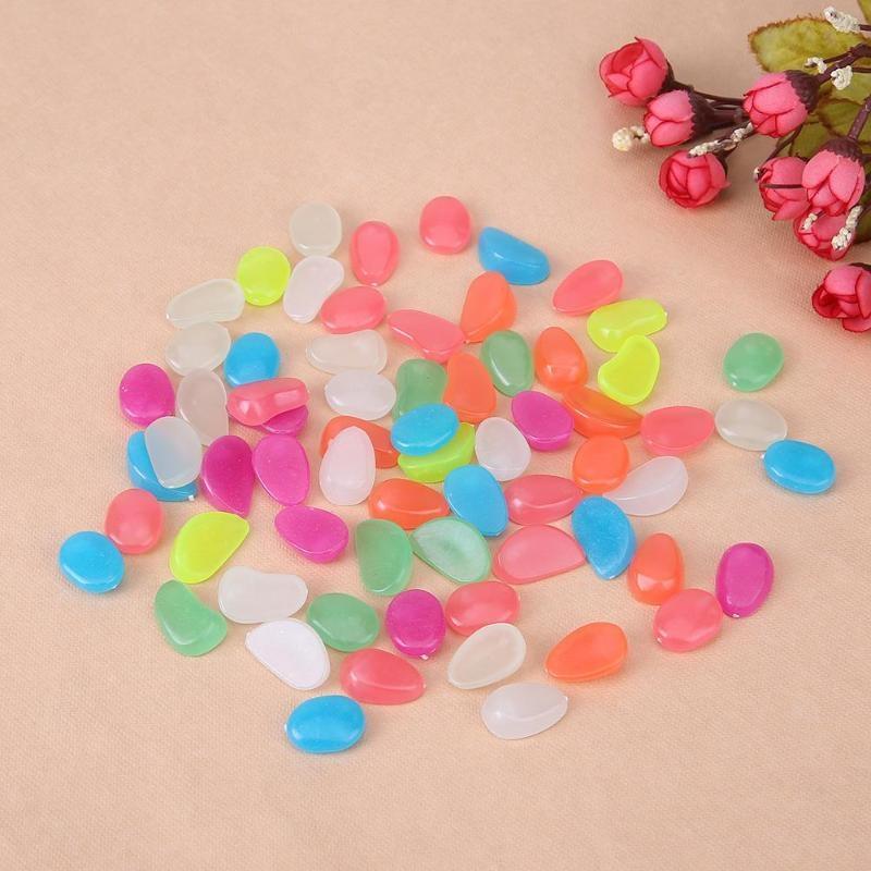 100-Pieces: Glow in the Dark Luminous Stones