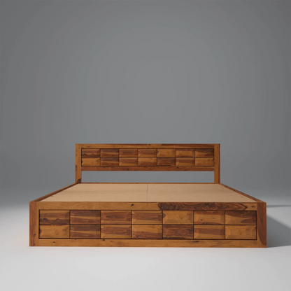 Arcadia Sheesham Wood King Size Bed with Storage