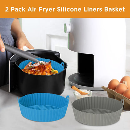 2-Pack: Foldable Silicone Air Fryer Liner