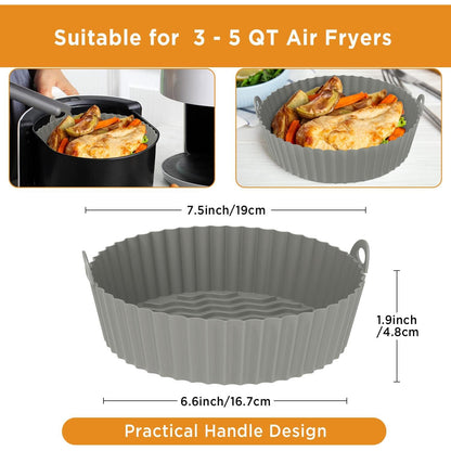 2-Pack: Foldable Silicone Air Fryer Liner