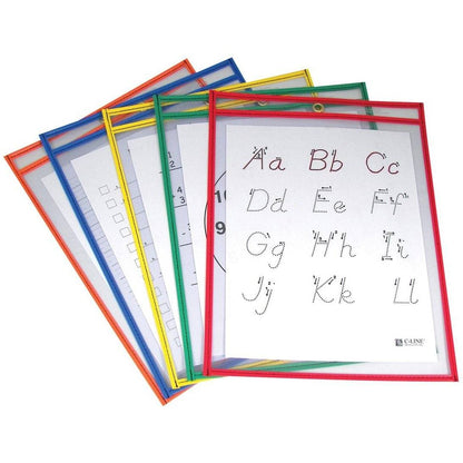 25-Pack: Reusable Dry Erase Pockets - Assorted Colors