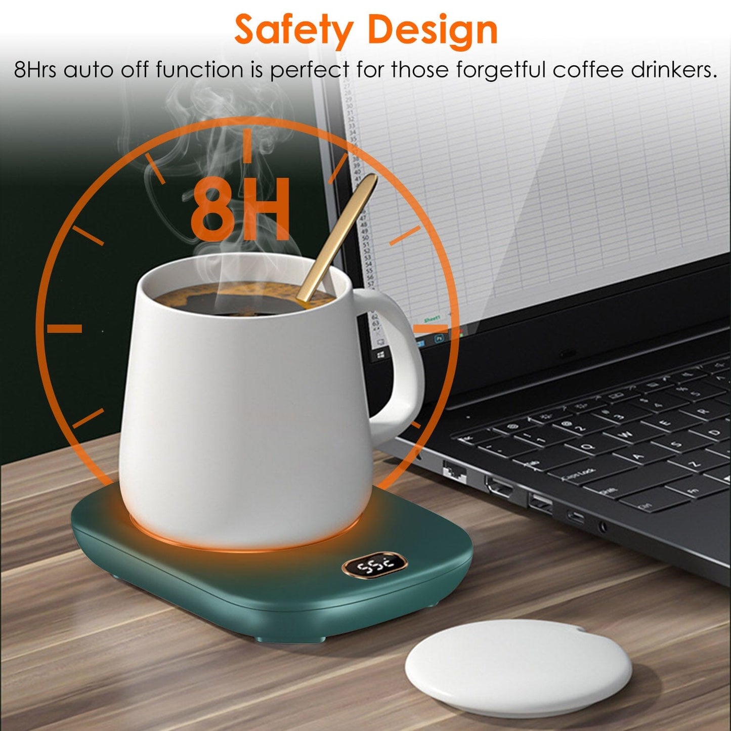 Auto Shut Off USB Coffee Mug Heating Plate with 3 Temperature Setting