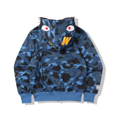 Camouflage Thin Hooded Zipper Jacket Shark Jacket