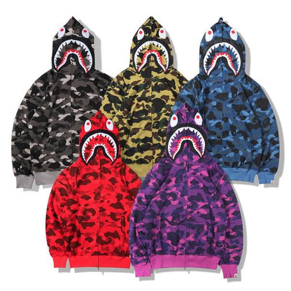 Camouflage Thin Hooded Zipper Jacket Shark Jacket