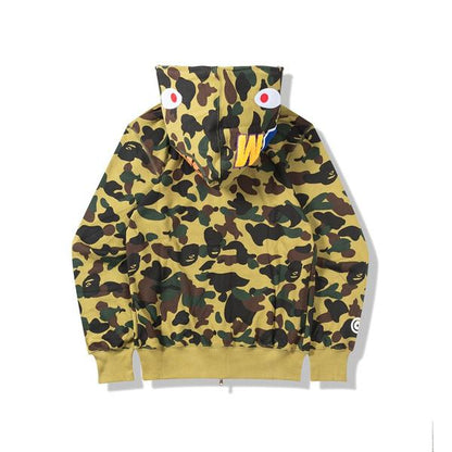 Camouflage Thin Hooded Zipper Jacket Shark Jacket